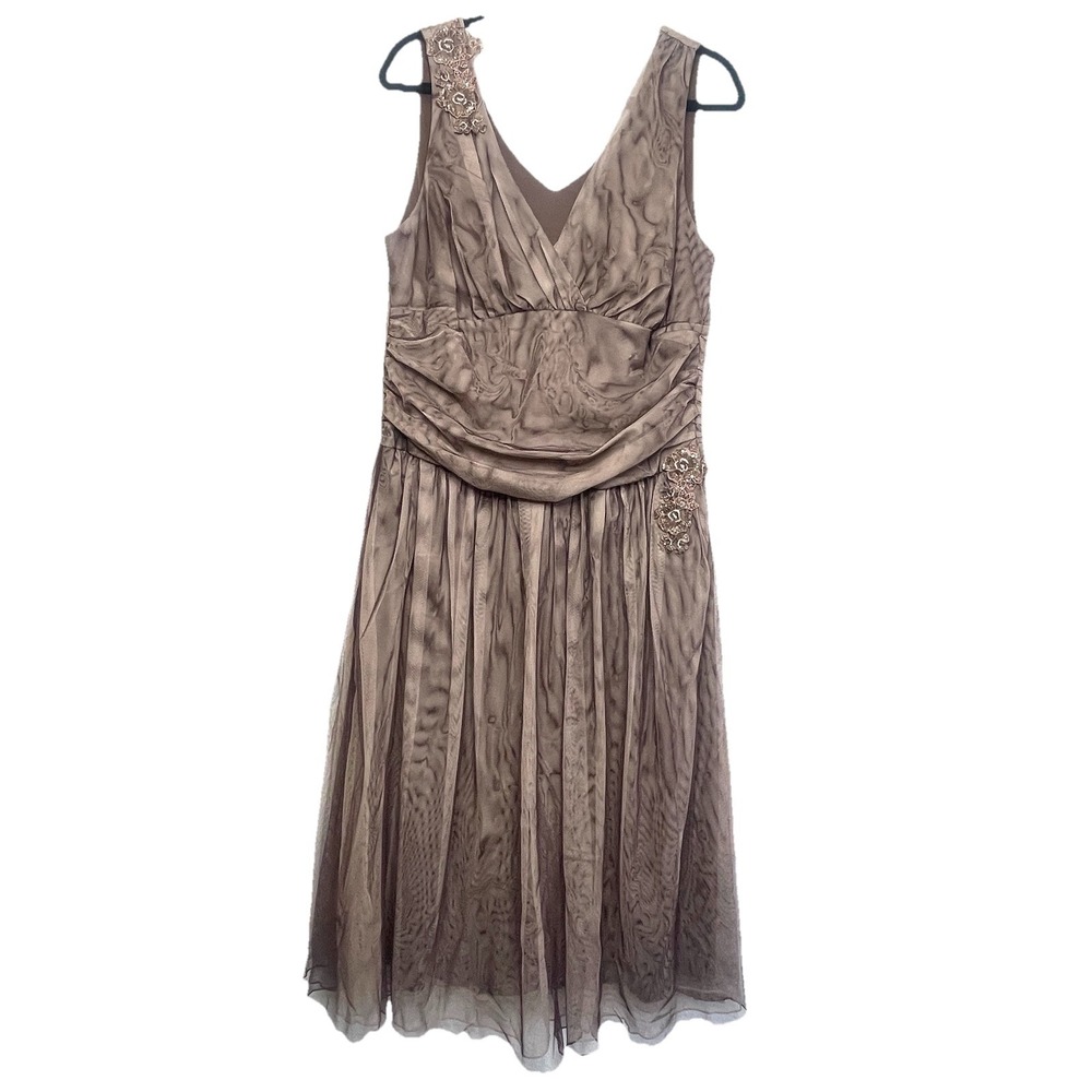 Vtg Torrid Brown Tulle Fit and Flare Dress‎ Size 14 - Picture 2 of 16